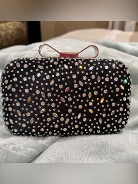 Black Rhinestone Sparkle Phone Clutch Case